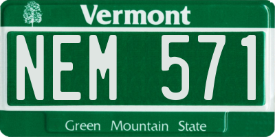 VT license plate NEM571