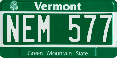 VT license plate NEM577
