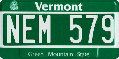 VT license plate NEM579