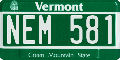 VT license plate NEM581