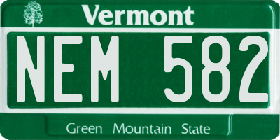 VT license plate NEM582