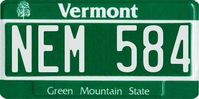 VT license plate NEM584
