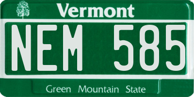 VT license plate NEM585