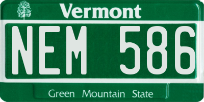 VT license plate NEM586
