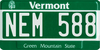 VT license plate NEM588