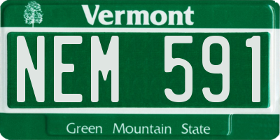 VT license plate NEM591