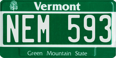 VT license plate NEM593