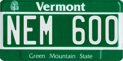 VT license plate NEM600
