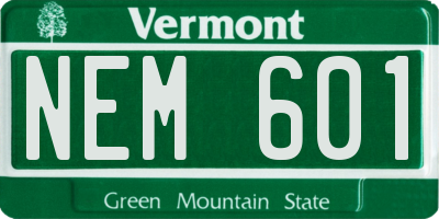 VT license plate NEM601