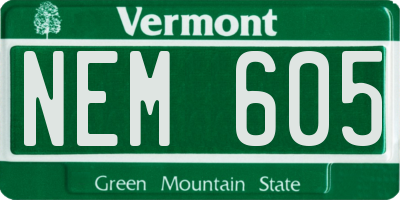 VT license plate NEM605