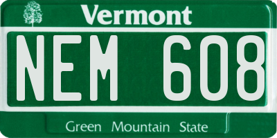 VT license plate NEM608