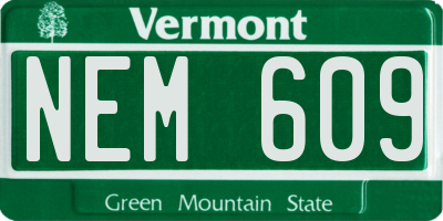VT license plate NEM609
