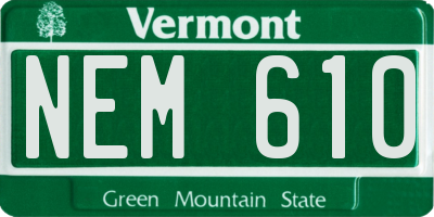 VT license plate NEM610