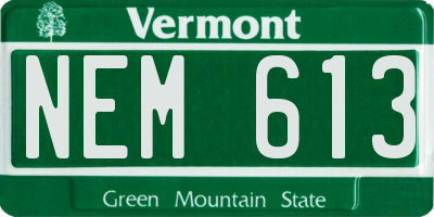 VT license plate NEM613