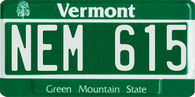 VT license plate NEM615