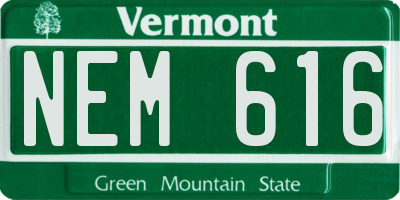 VT license plate NEM616