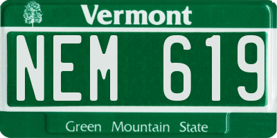 VT license plate NEM619