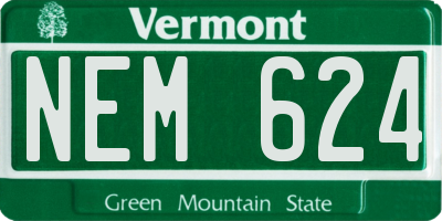 VT license plate NEM624