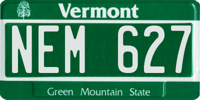 VT license plate NEM627