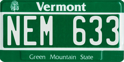VT license plate NEM633