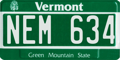 VT license plate NEM634