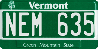 VT license plate NEM635