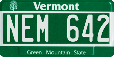 VT license plate NEM642