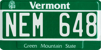VT license plate NEM648