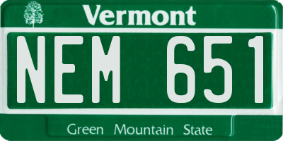 VT license plate NEM651