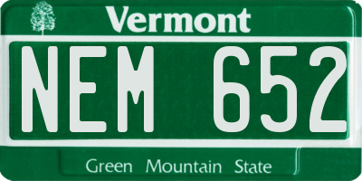 VT license plate NEM652
