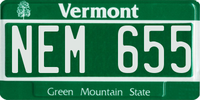 VT license plate NEM655