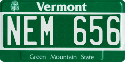 VT license plate NEM656