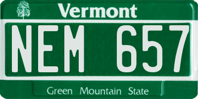 VT license plate NEM657