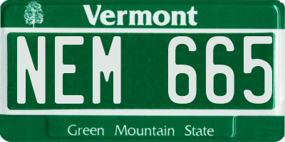 VT license plate NEM665