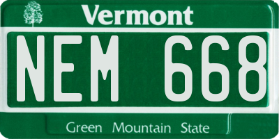 VT license plate NEM668
