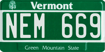 VT license plate NEM669