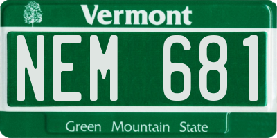 VT license plate NEM681
