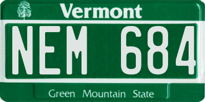 VT license plate NEM684