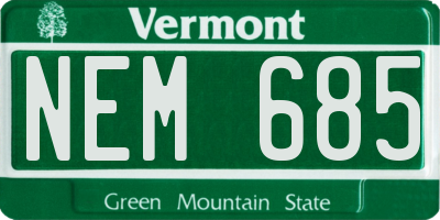 VT license plate NEM685