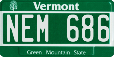 VT license plate NEM686