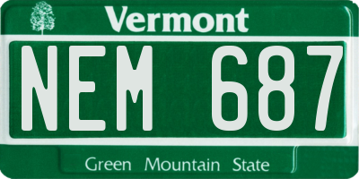 VT license plate NEM687