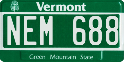 VT license plate NEM688