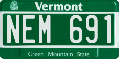 VT license plate NEM691