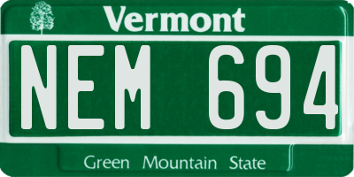 VT license plate NEM694
