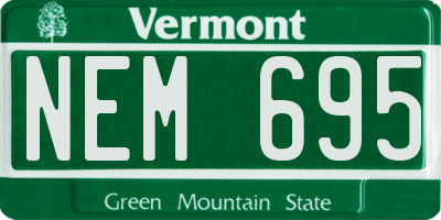 VT license plate NEM695