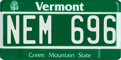 VT license plate NEM696