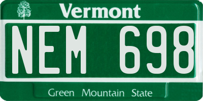 VT license plate NEM698