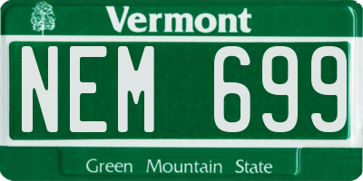 VT license plate NEM699