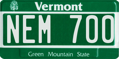VT license plate NEM700