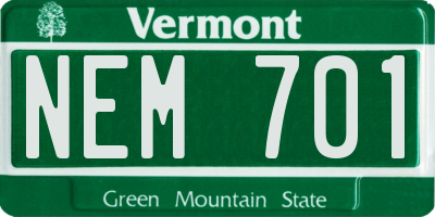 VT license plate NEM701